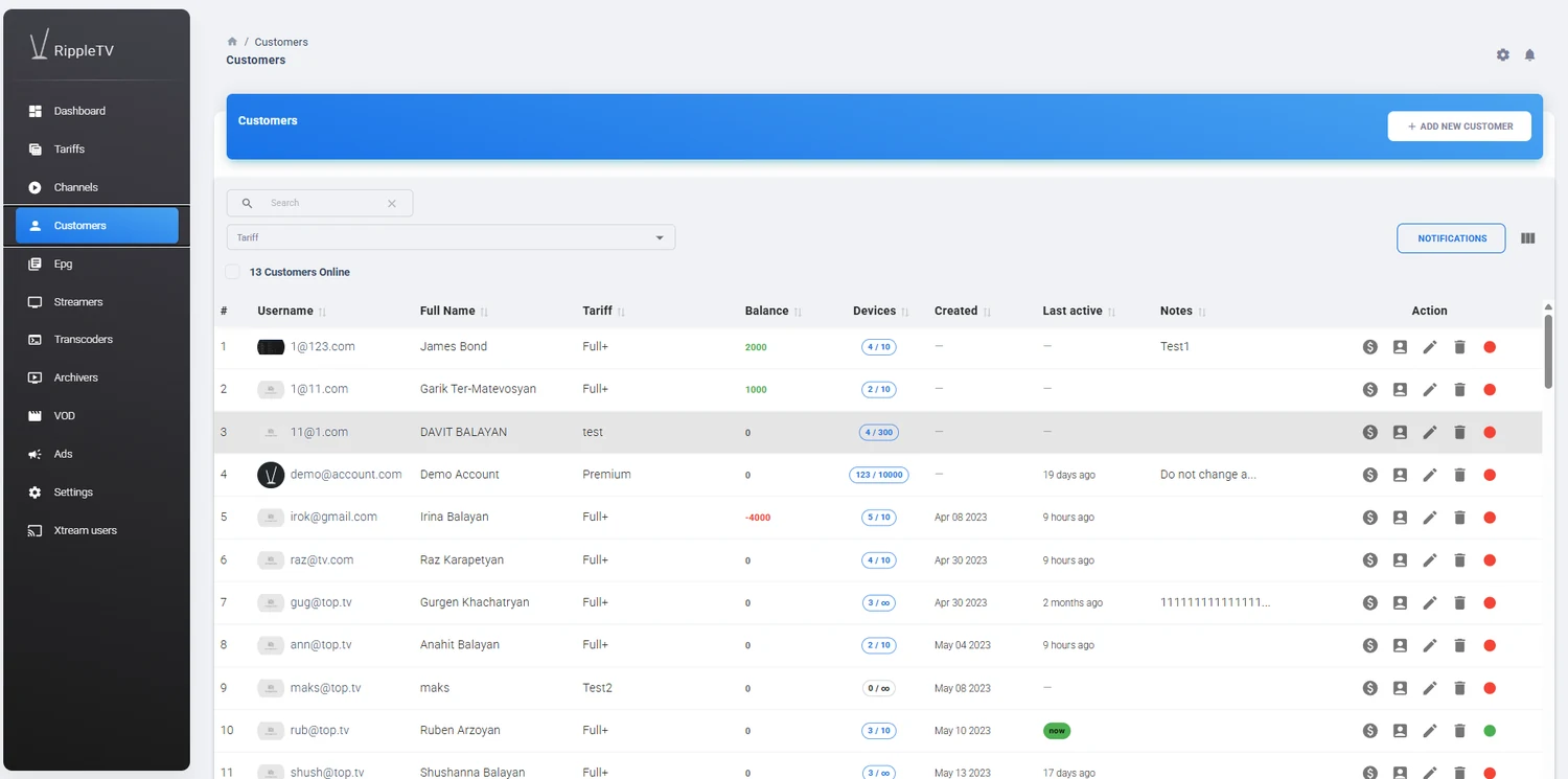 Customer management